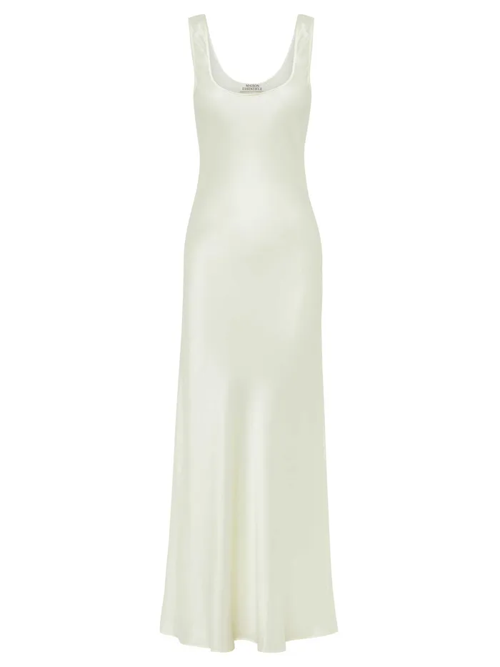 Loungewear Women Maison Essentiele 8211 Scoop Neck Maxi in Ivory The UNDONE