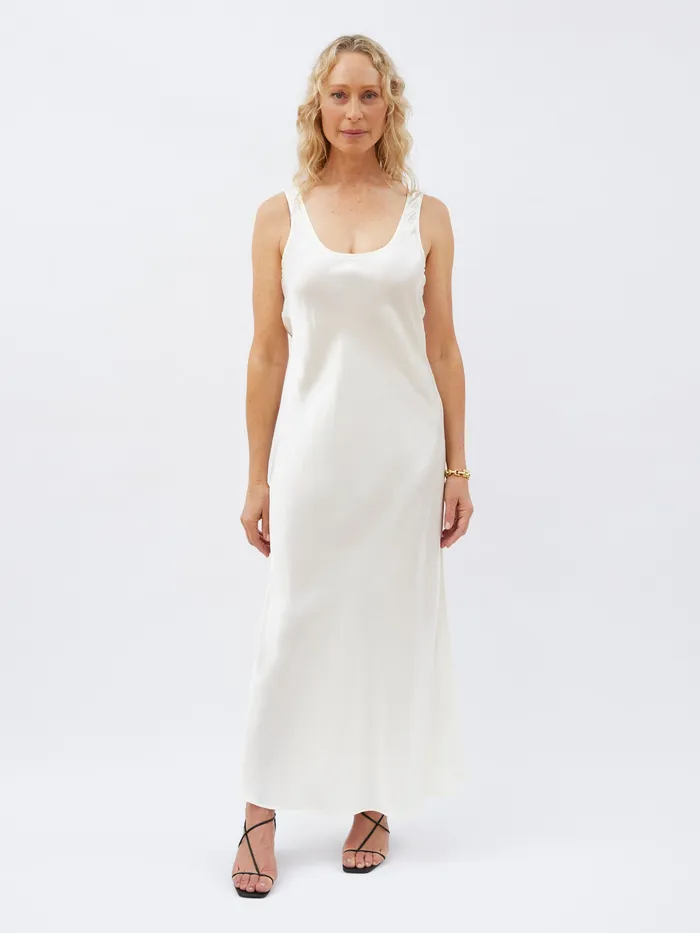 Loungewear Women Maison Essentiele 8211 Scoop Neck Maxi in Ivory The UNDONE