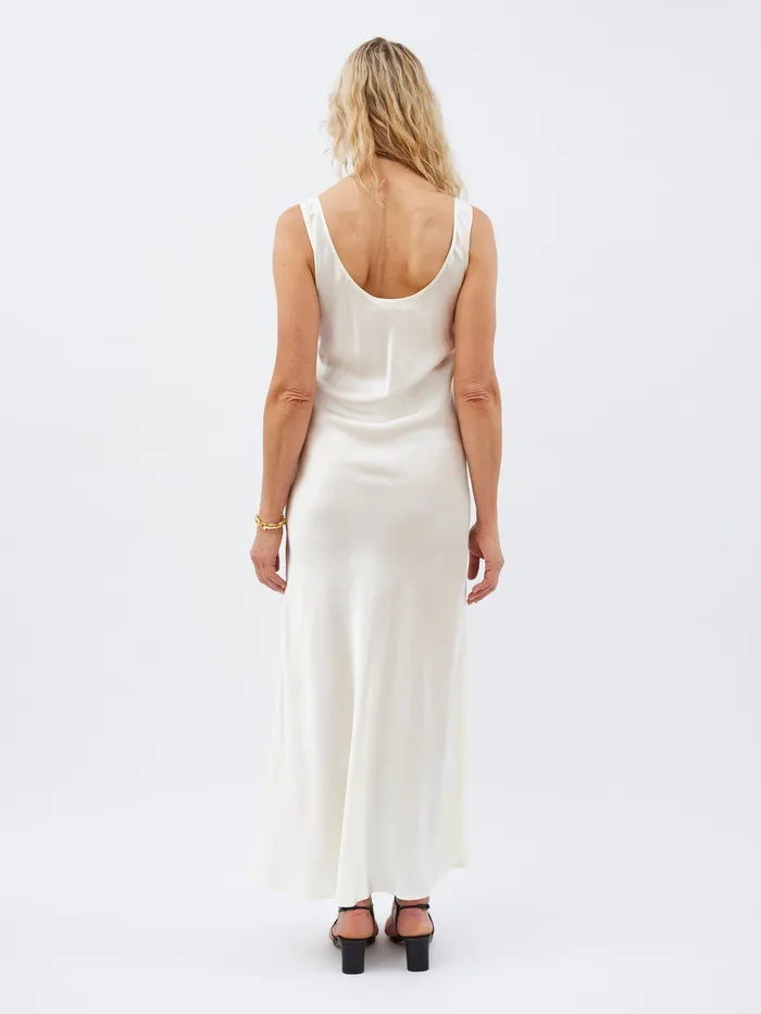 Loungewear Women Maison Essentiele 8211 Scoop Neck Maxi in Ivory The UNDONE