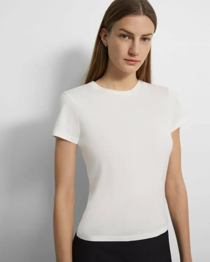 Loungewear Women Theory Tiny Tee In Organic Cotton White