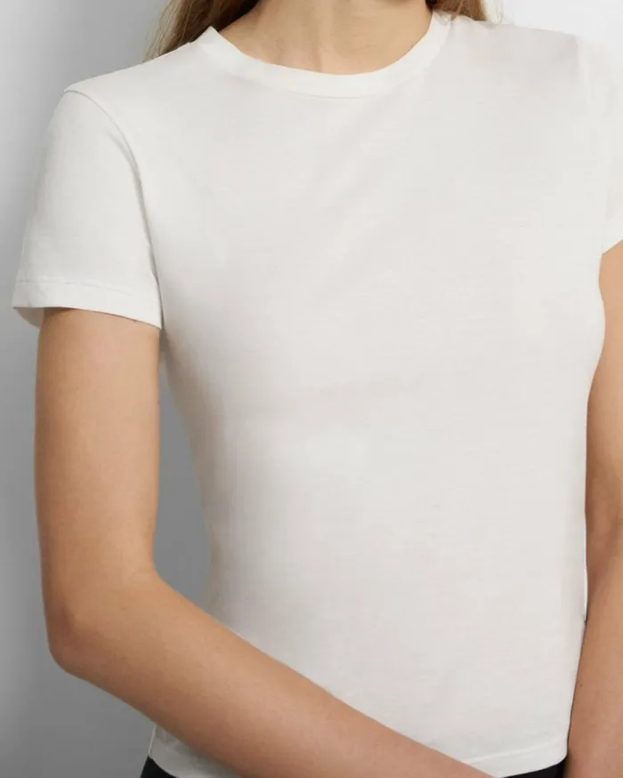 Loungewear Women Theory Tiny Tee In Organic Cotton White Loungewear Women Theory Tiny Tee In Organic Cotton White