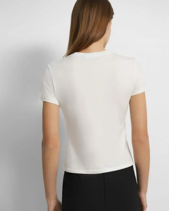 Loungewear Women Theory Tiny Tee In Organic Cotton White Loungewear Women Theory Tiny Tee In Organic Cotton White