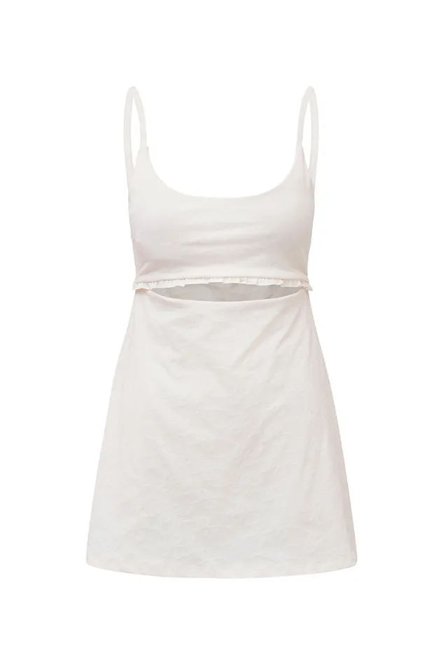 LoveShackFancy Astoria Bow Print Active Dress Cloud Dancer Women Active