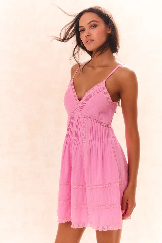 LoveShackFancy Docila Cotton Mini Dress Pink Women Dresses