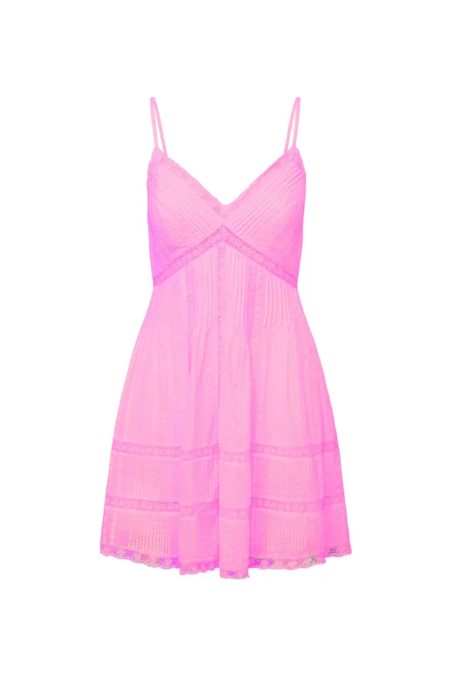 LoveShackFancy Docila Cotton Mini Dress Pink Women Dresses