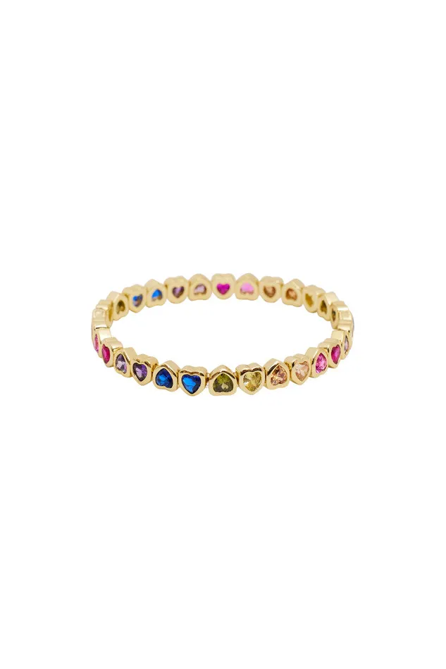 LoveShackFancy Erin Wachs Small Heart Stretch Bracelet Multi Women Jewelry