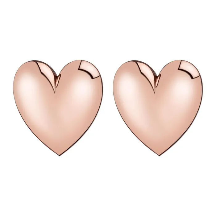 LoveShackFancy Jennifer Fisher Puffy Heart Stud Earrings Rose Gold Women Jewelry