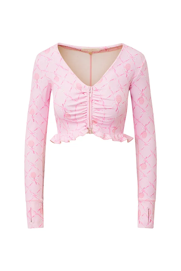 LoveShackFancy Medway ZipUp Active Jacket Candy Lipstick Women Active