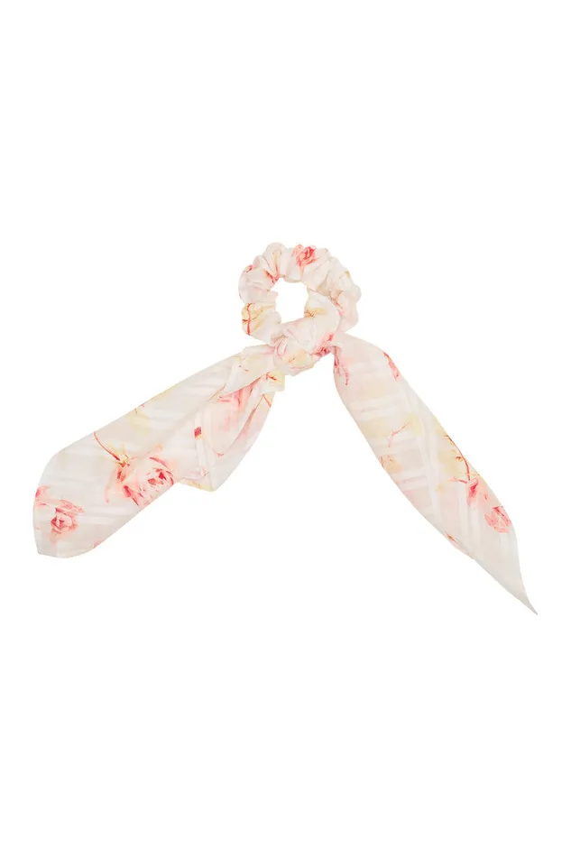 LoveShackFancy Parison Floral Hair Scrunchie Cherry Soda Women Hair Accessories
