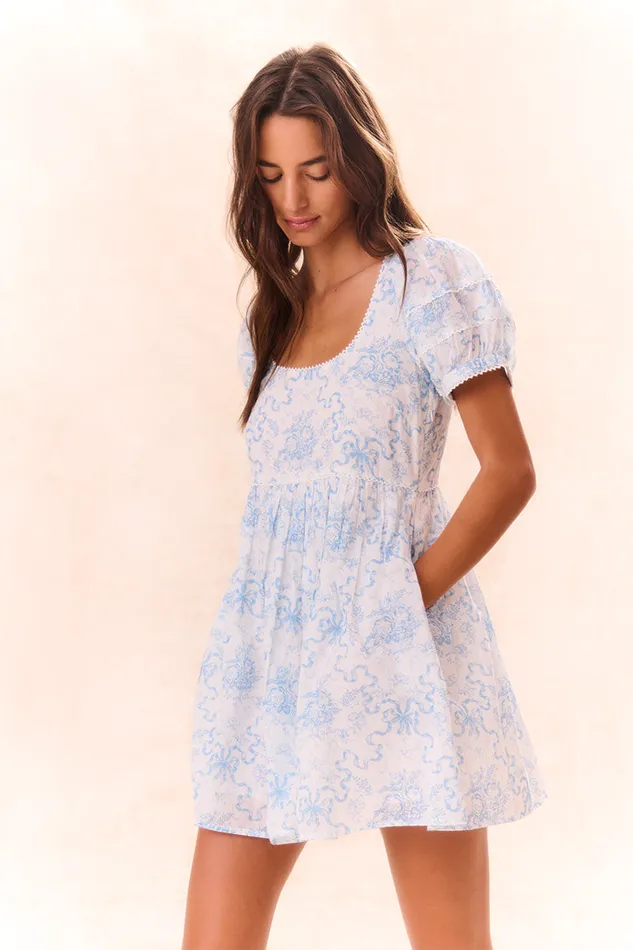 LoveShackFancy Raleigh Dress Blissful Blue Women Dresses