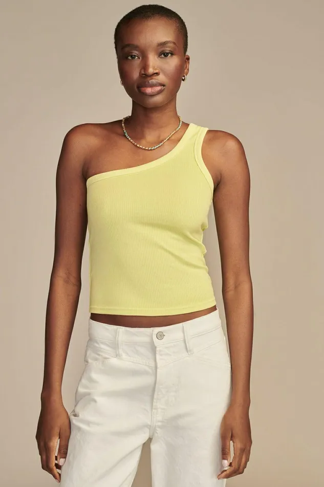 Lucky Brand All Tops One Shoulder Tank Lime Sherbet 8211 Women