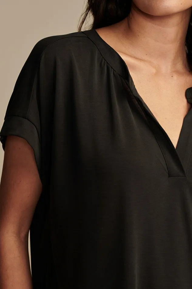 Lucky Brand All Tops Sandwash Notch Top Jet Black 8211 Women