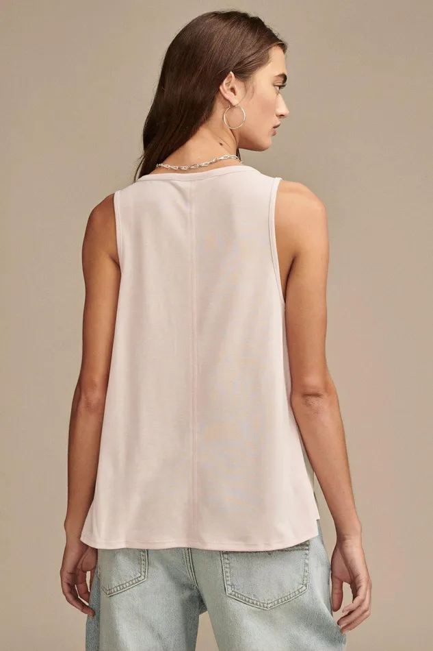 Lucky Brand All Tops Sandwash V Neck Tank Shell Pink 8211 Women