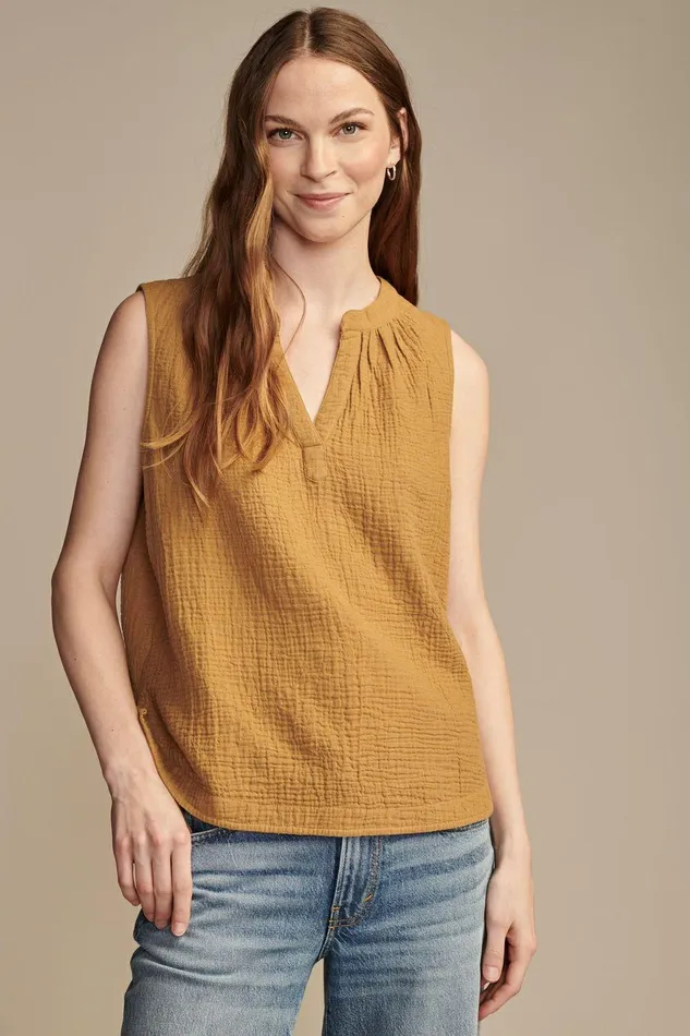 Lucky Brand All Tops Sleeveless Popover Shirt Dull Gold 8211 Women