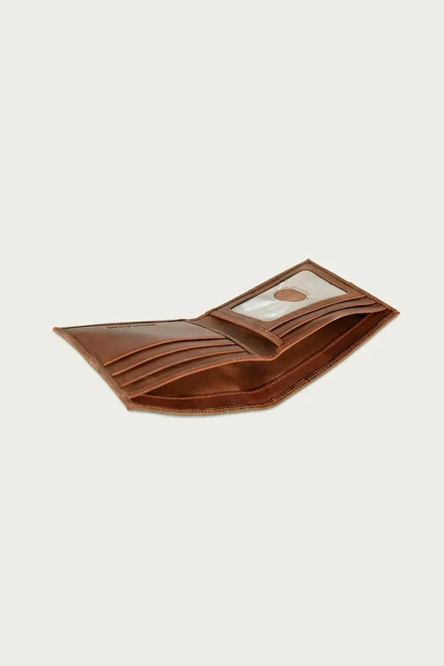 Lucky Brand Bags and Wallets Plaid Embossed Leather Bifold Wallet Dark Brown 8211 Men