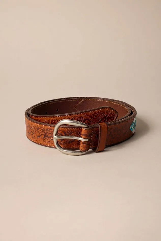 Lucky Brand Belts Beaded Strap Leather Belt Brown 8211 Women