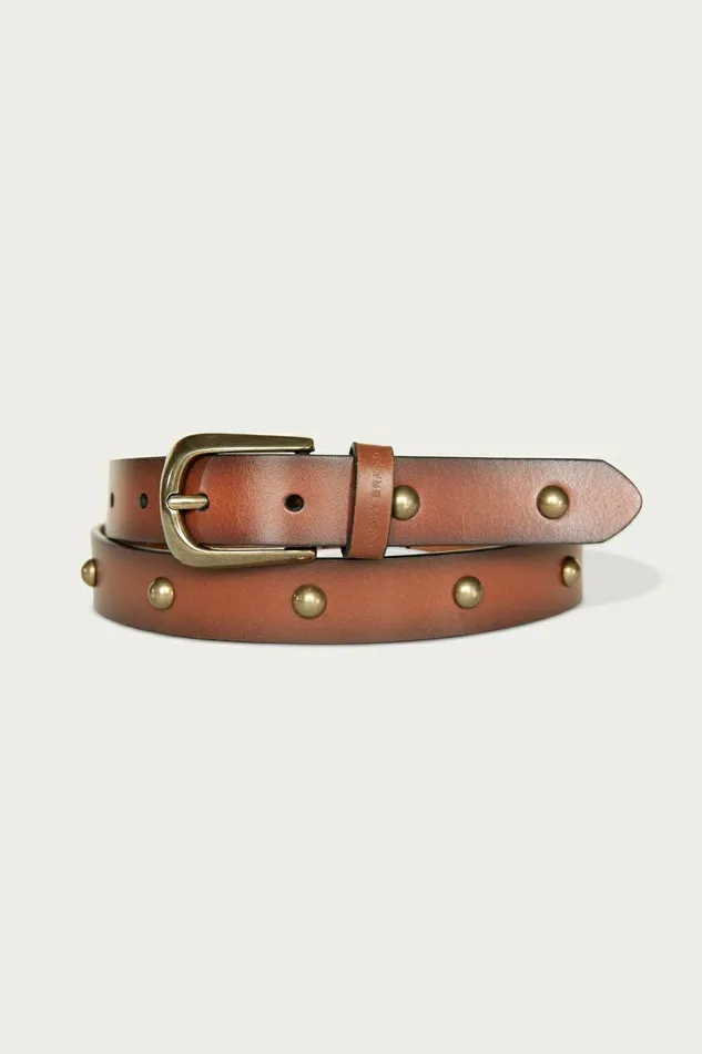 Lucky Brand Belts Dome Studded Leather Belt Medium Brown 8211 Women