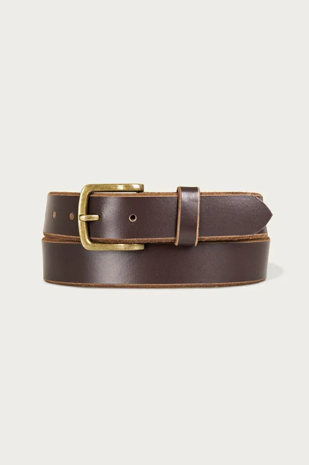 Lucky Brand Belts Raw Cut Edged Leather Jean Belt Dark Brown 8211 Men