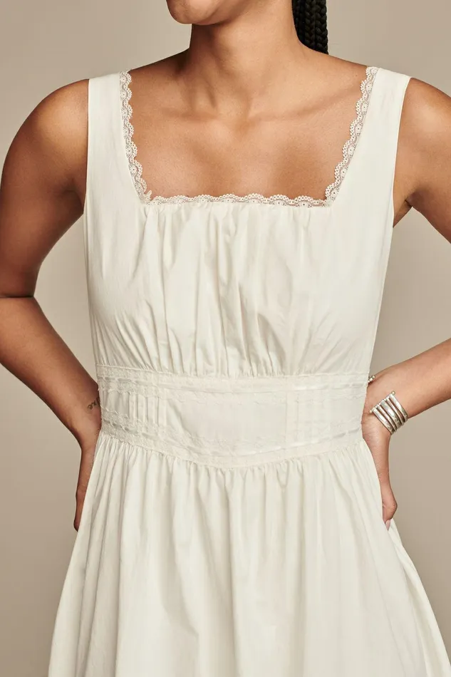 Lucky Brand Dresses Femme Midi Dress Bright White 8211 Women