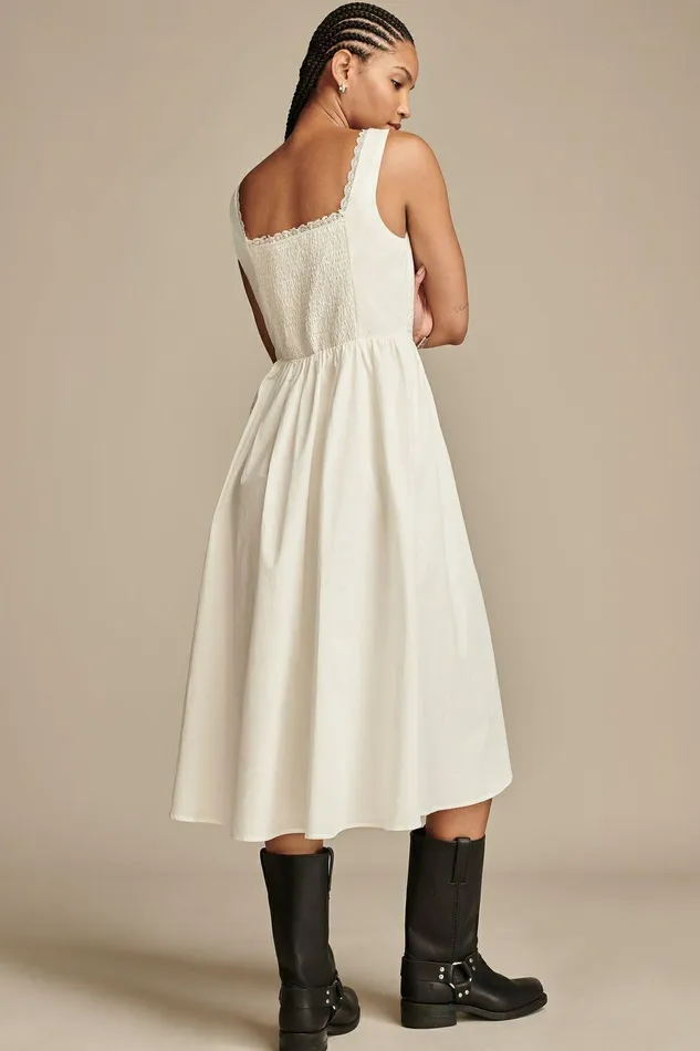 Lucky Brand Dresses Femme Midi Dress Bright White 8211 Women