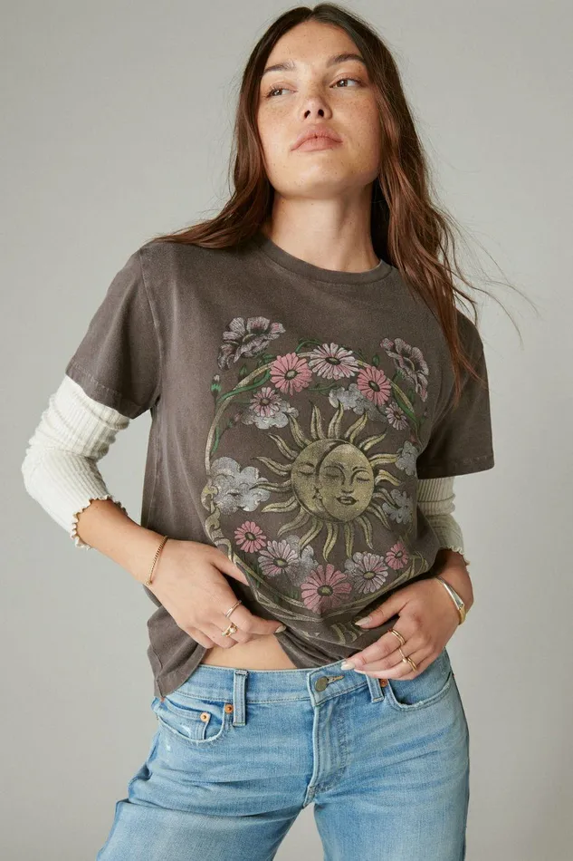 Lucky Brand Graphic Tees Lucky Celestial Frame Shale 8211 Women