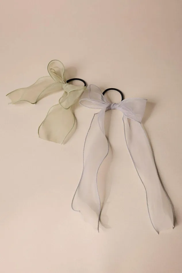 Lucky Brand Hair Accessories Blue And Grey Bow Hair Tie Set Multi 8211 Women