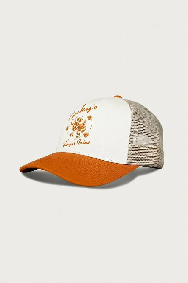 Lucky Brand Hats Luckys Burger Joint Trucker Medium Beige 8211 WomenMen