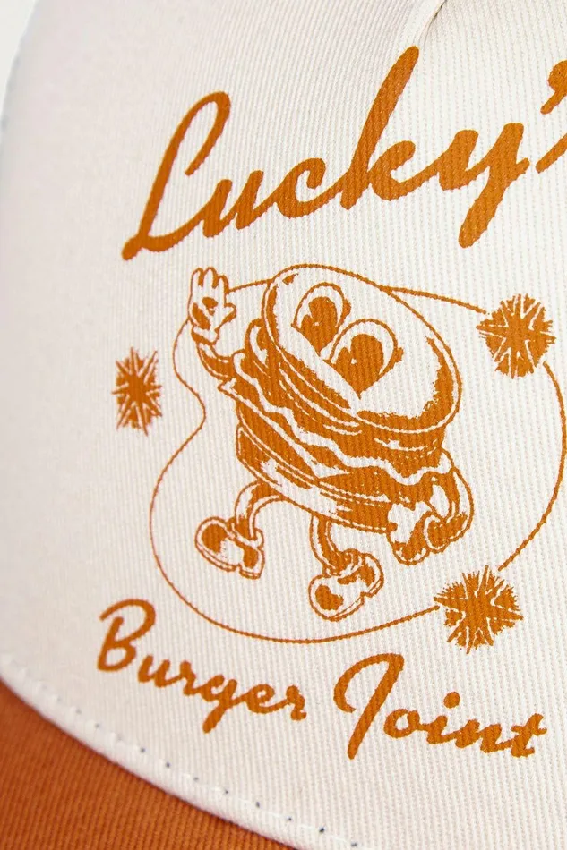 Lucky Brand Hats Luckys Burger Joint Trucker Medium Beige 8211 WomenMen