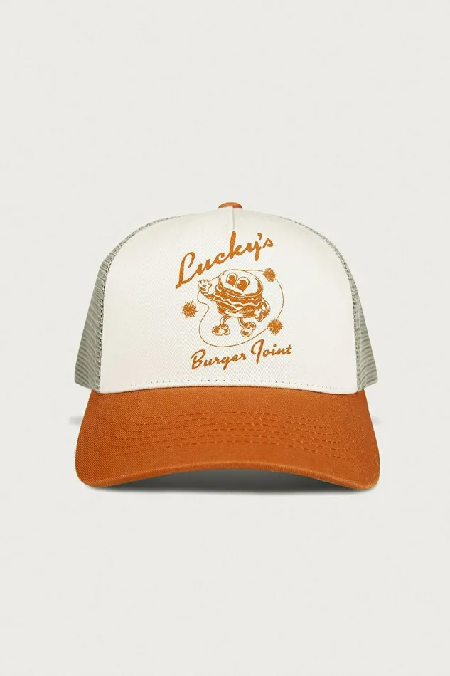 Lucky Brand Hats Luckys Burger Joint Trucker Medium Beige 8211 WomenMen