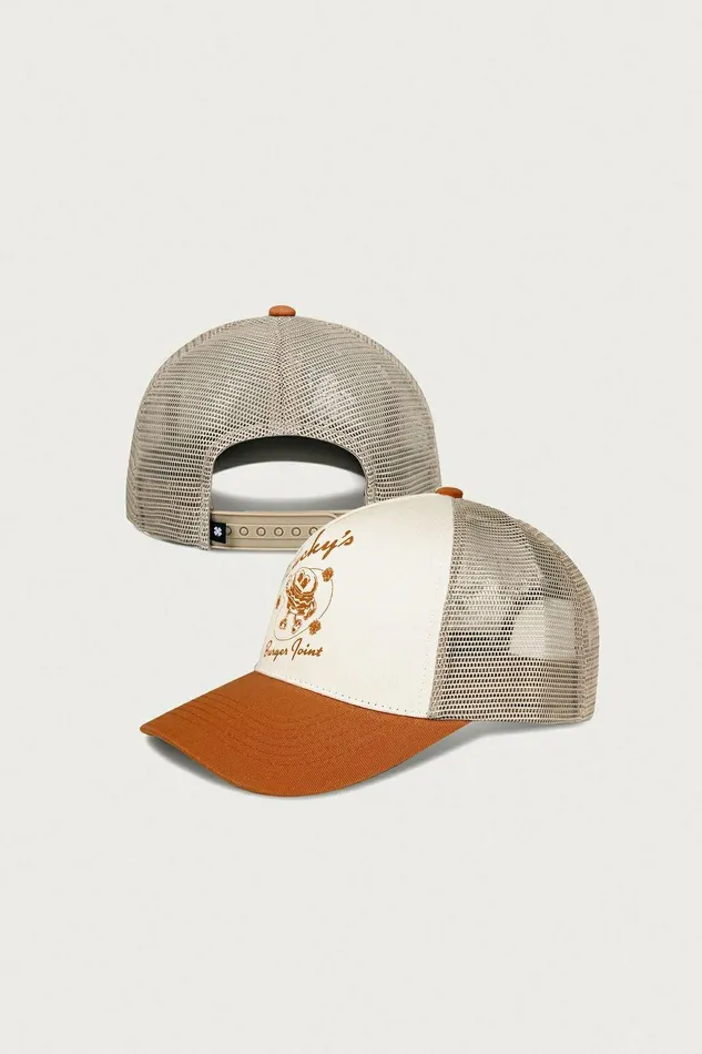 Lucky Brand Hats Luckys Burger Joint Trucker Medium Beige 8211 WomenMen