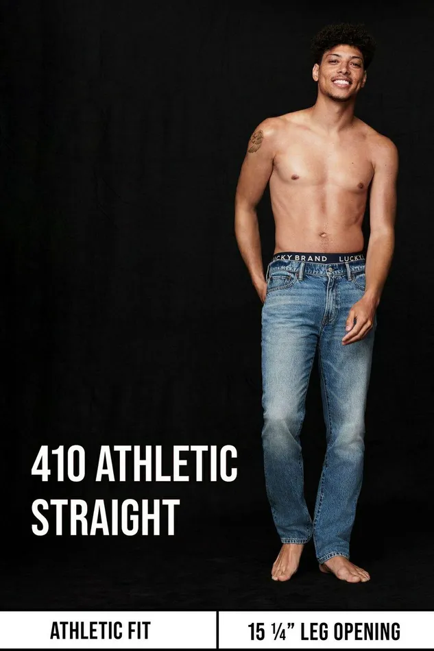 Lucky Brand Jeans 410 Athletic Straight Coolmax Stretch Jean Mcarthur 8211 Men
