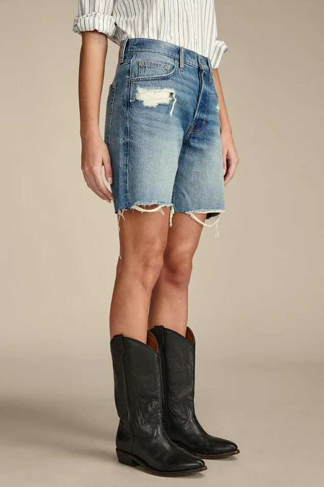 Lucky Brand Jeans 90s Loose Short Thrashed Blue 8211 Women