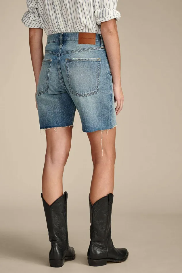 Lucky Brand Jeans 90s Loose Short Thrashed Blue 8211 Women