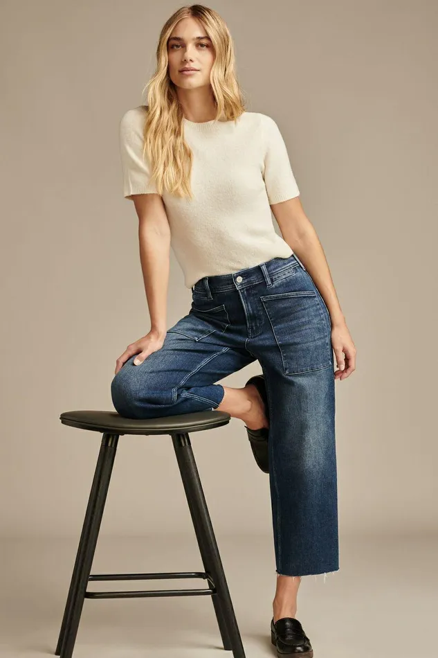 Lucky Brand Jeans Lucky Legend Crop Patch Pocket Wide Leg Trail Mix 8211 Women