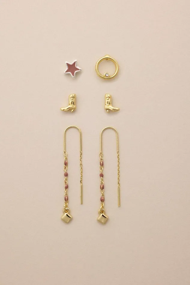 Lucky Brand Jewelry Cowboy Boot Earring Set Two Tone 8211 Women