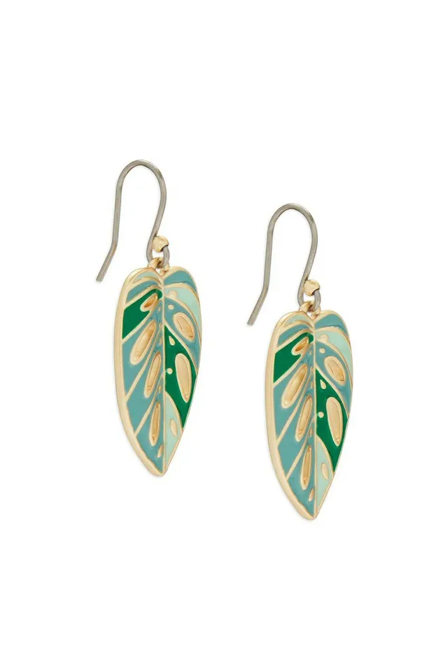 Lucky Brand Jewelry Enamel Monstera Drop Earring Gold 8211 Women