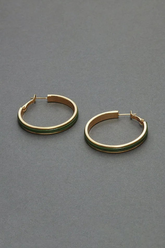 Lucky Brand Jewelry Leather Hoop Earring Gold 8211 Women