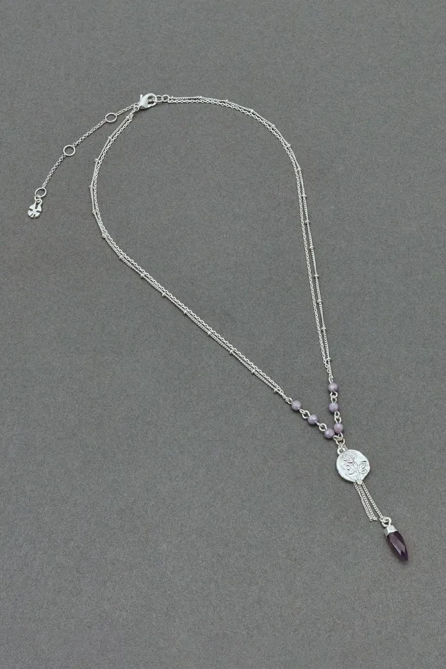 Lucky Brand Jewelry Rose Layer Necklace Silver 8211 Women