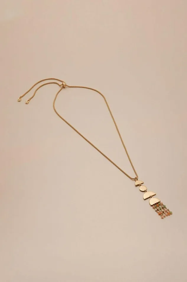 Lucky Brand Jewelry Tile Print Geometric Pendant Necklace Gold 8211 Women