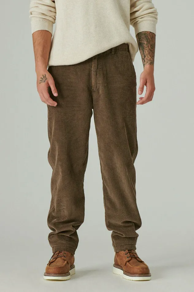 Lucky Brand Pants Wide Wale Corduroy PullUp Pant Slate Black 8211 Men