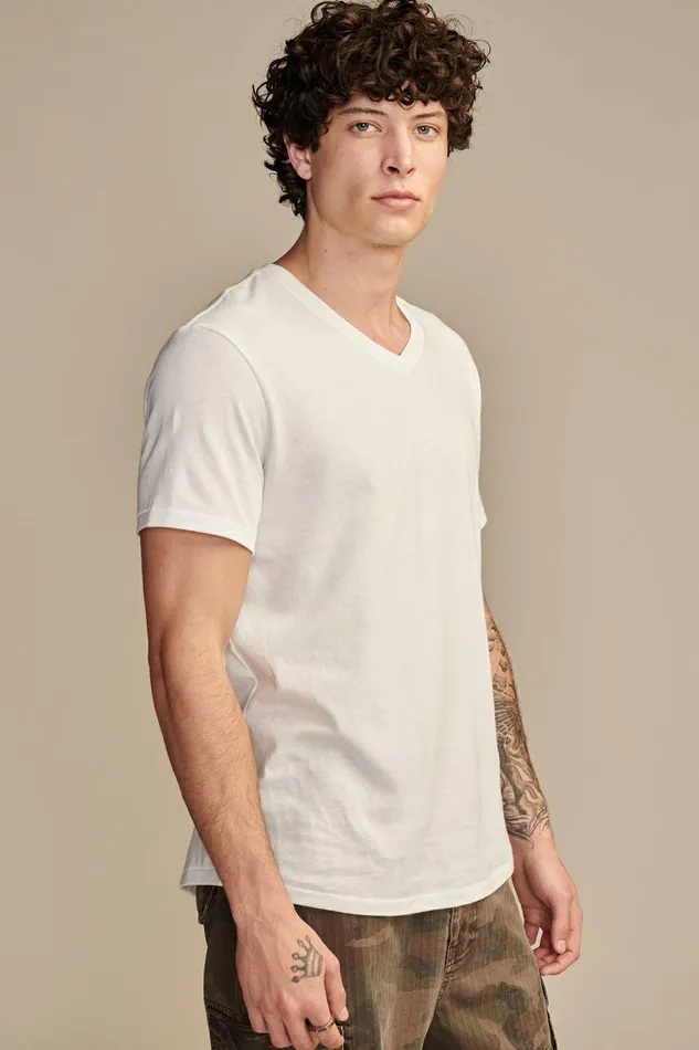 Lucky Brand Shirts and Tops Supima Short Sleeve V Neck Bright White 8211 Men