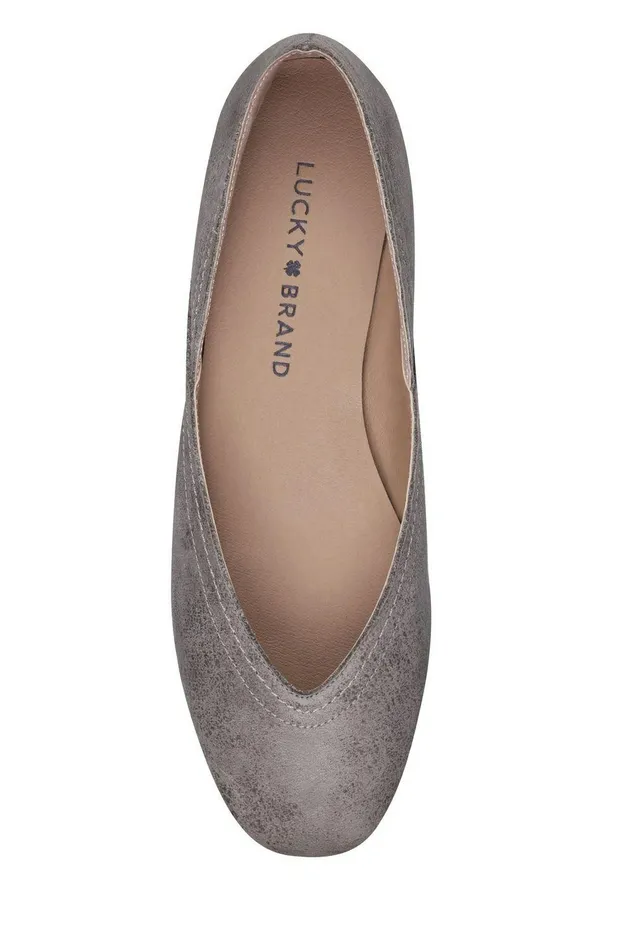 Lucky Brand Shoes Alba Leather Flat Light Grey 8211 Women Lucky Brand Shoes Alba Leather Flat Light Grey 8211 Women