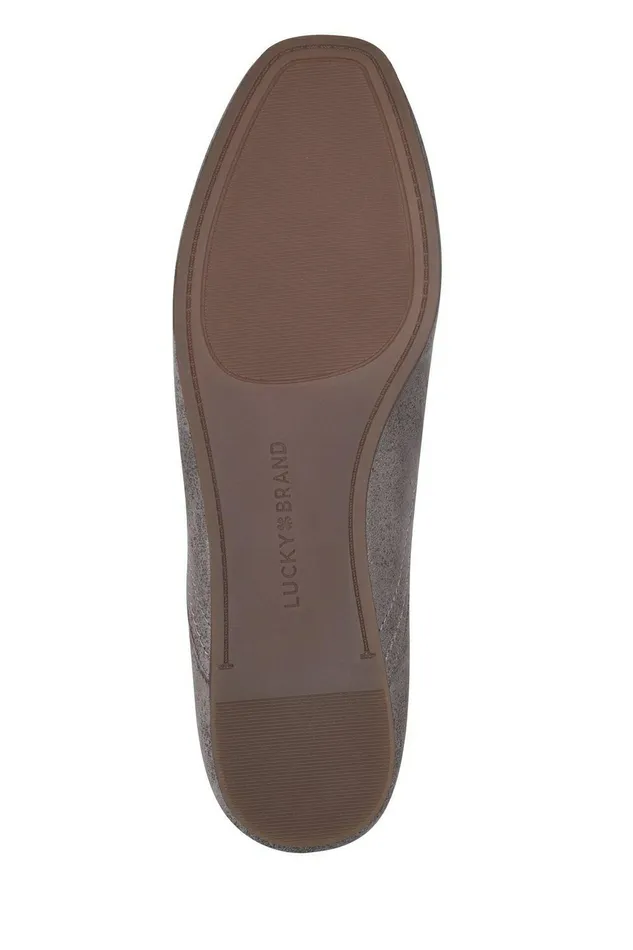 Lucky Brand Shoes Alba Leather Flat Light Grey 8211 Women Lucky Brand Shoes Alba Leather Flat Light Grey 8211 Women