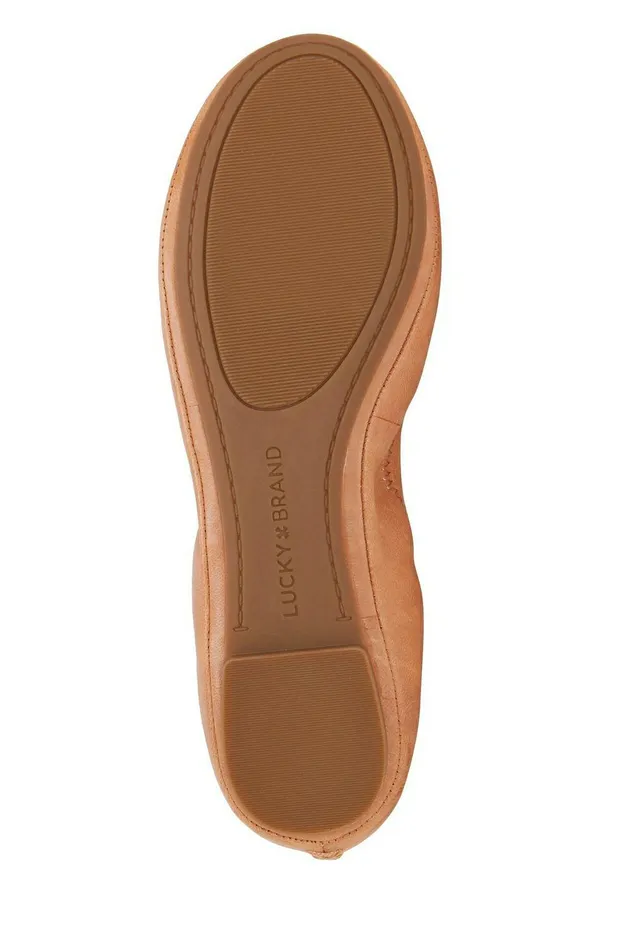 Lucky Brand Shoes Emmie Ballet Leather Flats Medium Brown 8211 Women