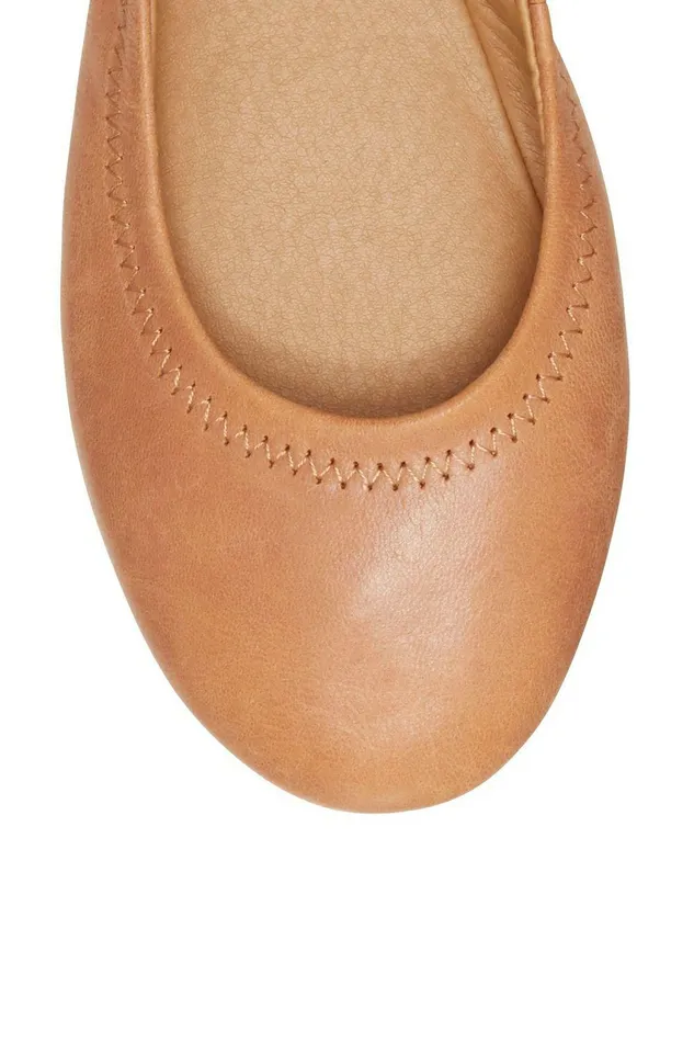 Lucky Brand Shoes Emmie Ballet Leather Flats Medium Brown 8211 Women