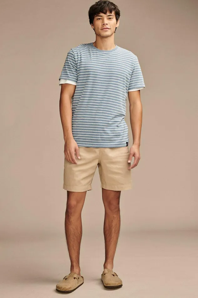 Lucky Brand Shorts 7034Pull Up Linen Short Aluminum 8211 Men