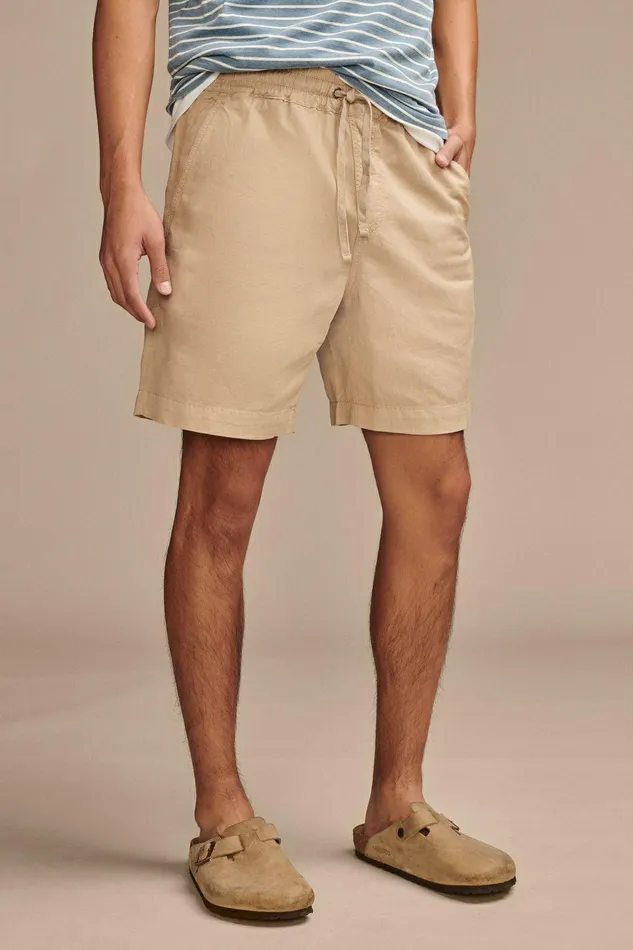 Lucky Brand Shorts 7034Pull Up Linen Short Aluminum 8211 Men