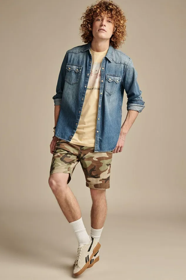 Lucky Brand Shorts 9034 Stretch Twill Short Camo Multi 8211 Men