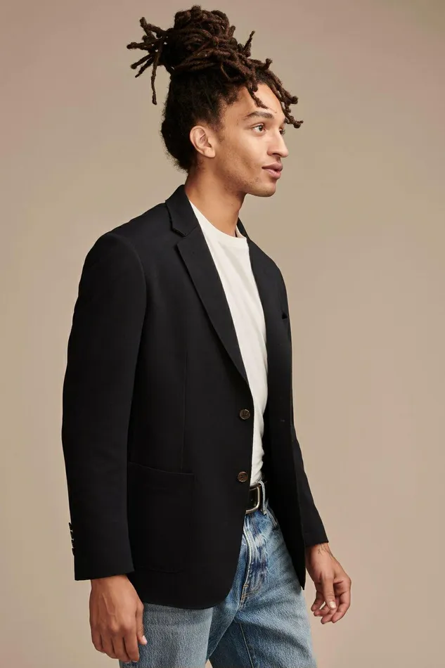 Lucky Brand Suit Separates Pique Blazer 4Way Stretch Dark Blue 8211 Men