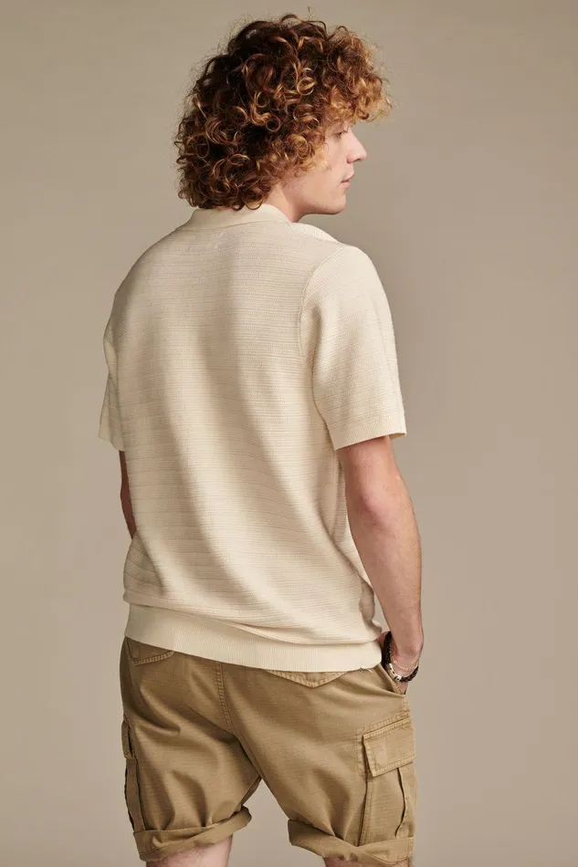 Lucky Brand Sweaters Johnny Collar Short Sleeve Polo White Cap Gray 8211 Men